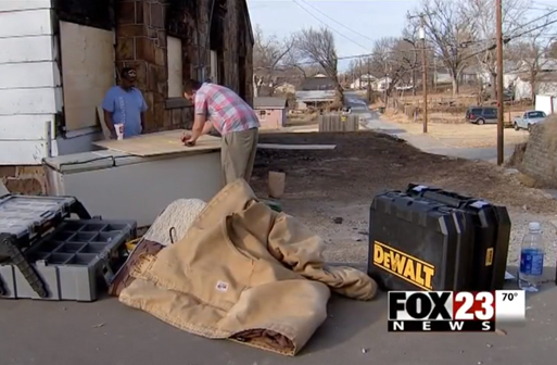 volunteers help after fire